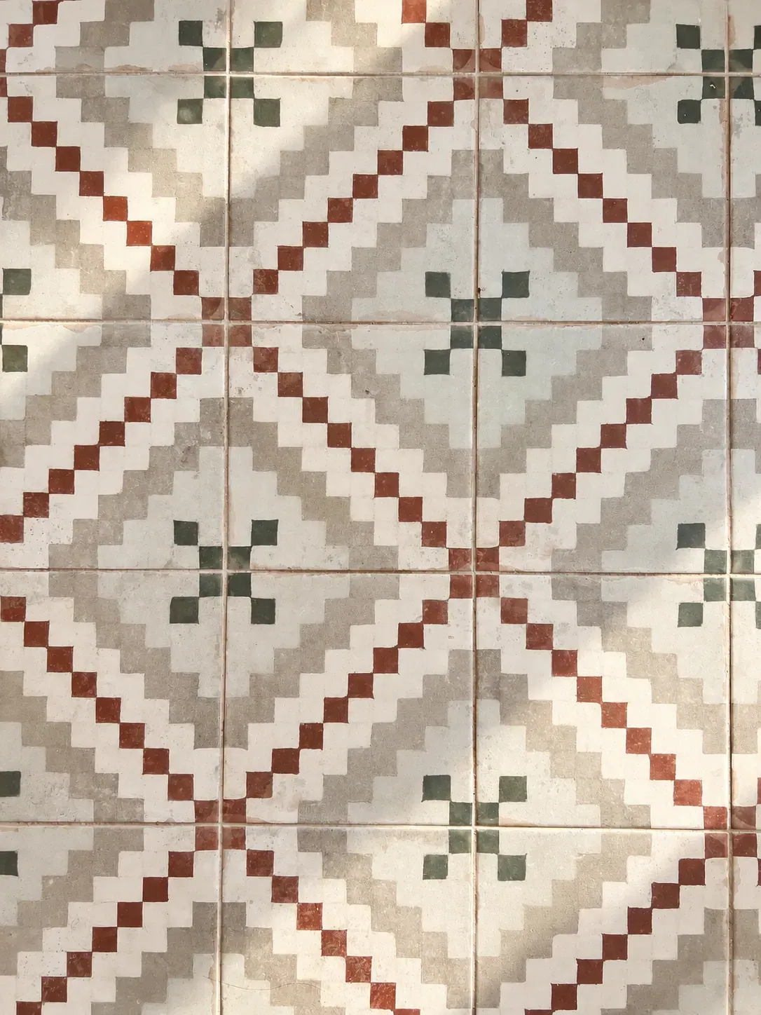 Carrelage rétro baigné de soleil carreau